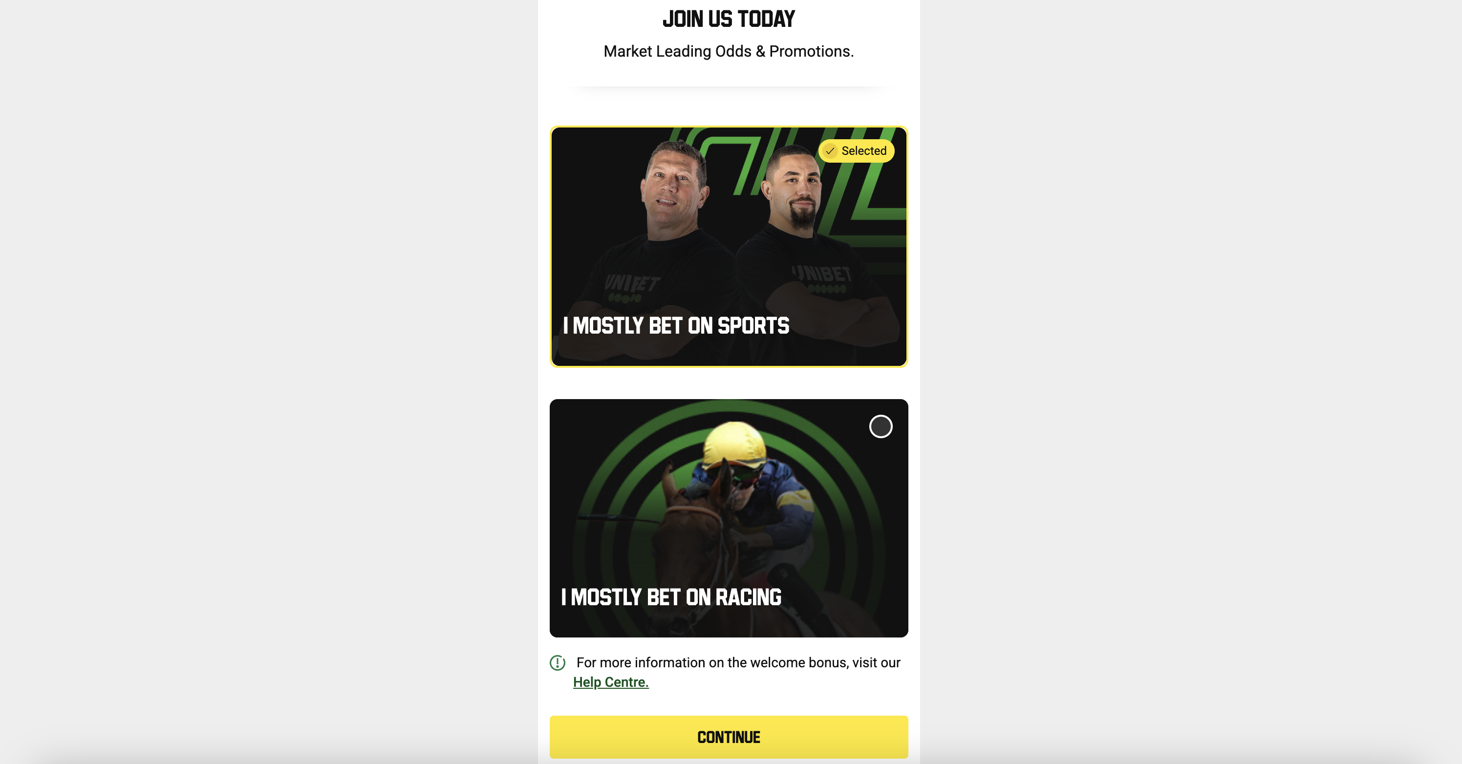 UniBet sign up