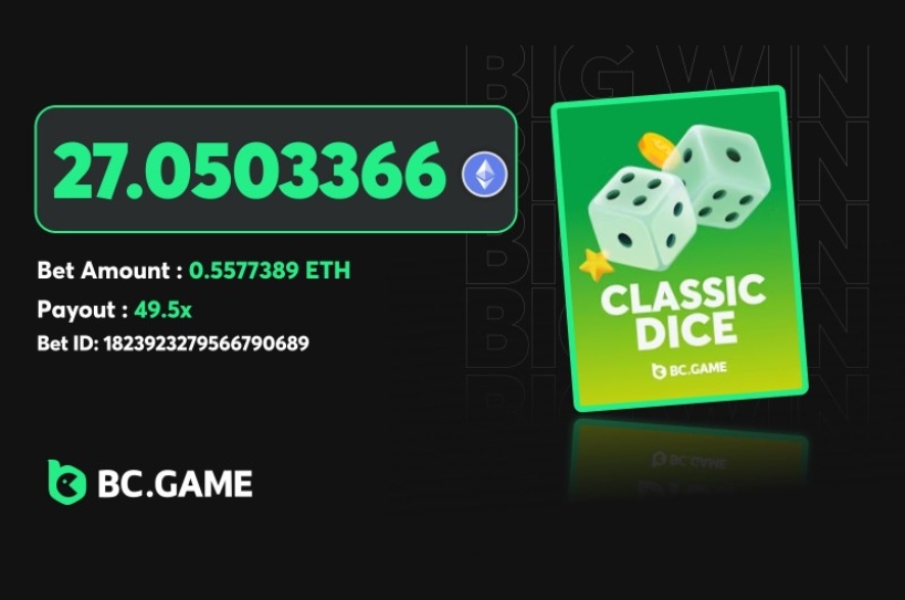 27 ETH BC Originals Dice Big Win