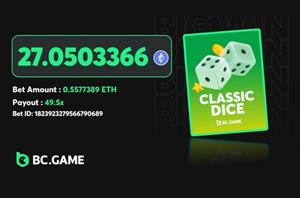 27 ETH BC Originals Dice Big Win