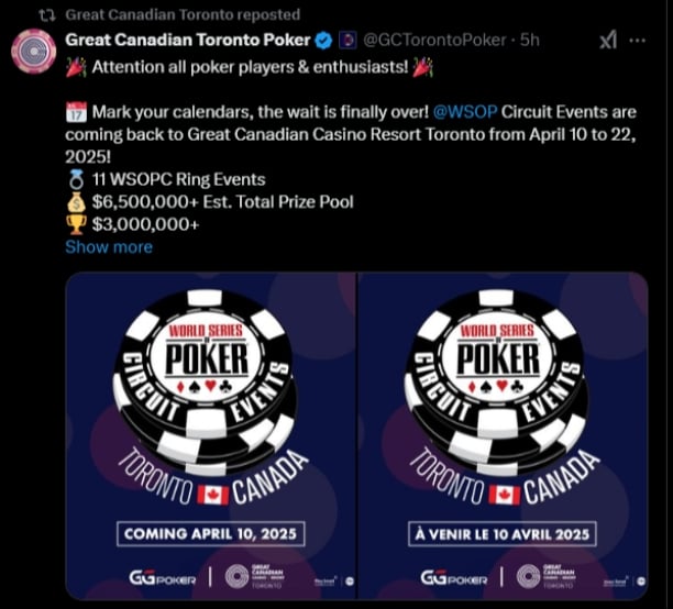 WSOP Circuit Toronto 2025 WSOP Circuit Toronto 2025