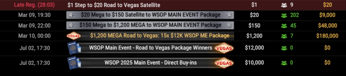 WSOP 2025 Main Event WSOP 2025 Main Event