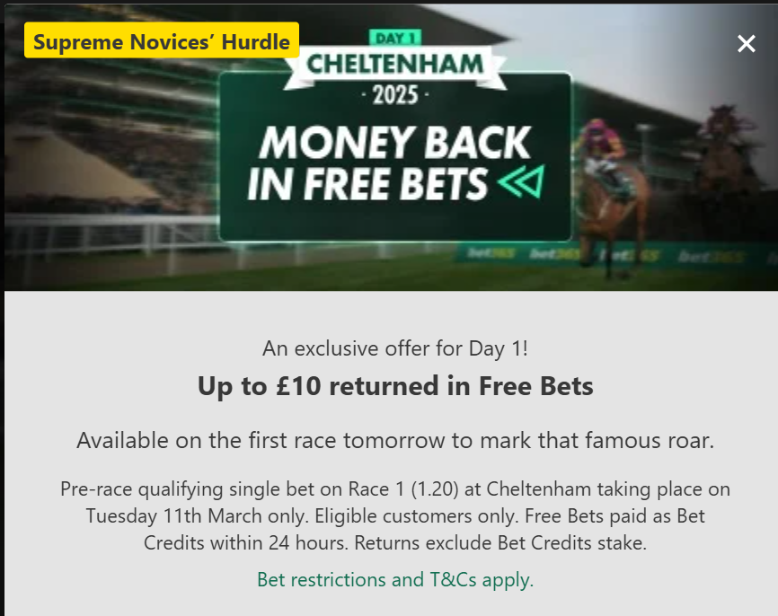 bet365 Supreme Money Back