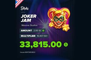 StakeUS Joker Jam Big Win