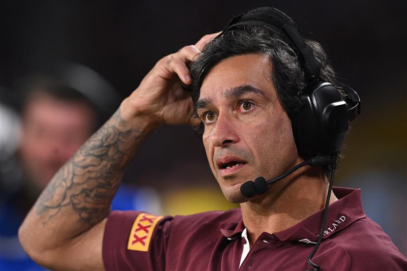 BRISBANE, AUSTRALIA - MAY 28: Johnathan Thurston reacts during game one of the Men