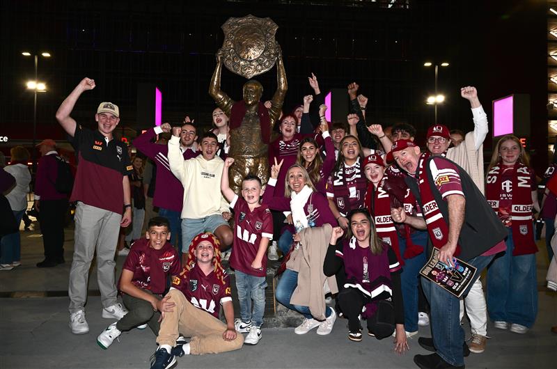 BRISBANE, AUSTRALIA - MAY 28: Fans show their support before game one of the Men