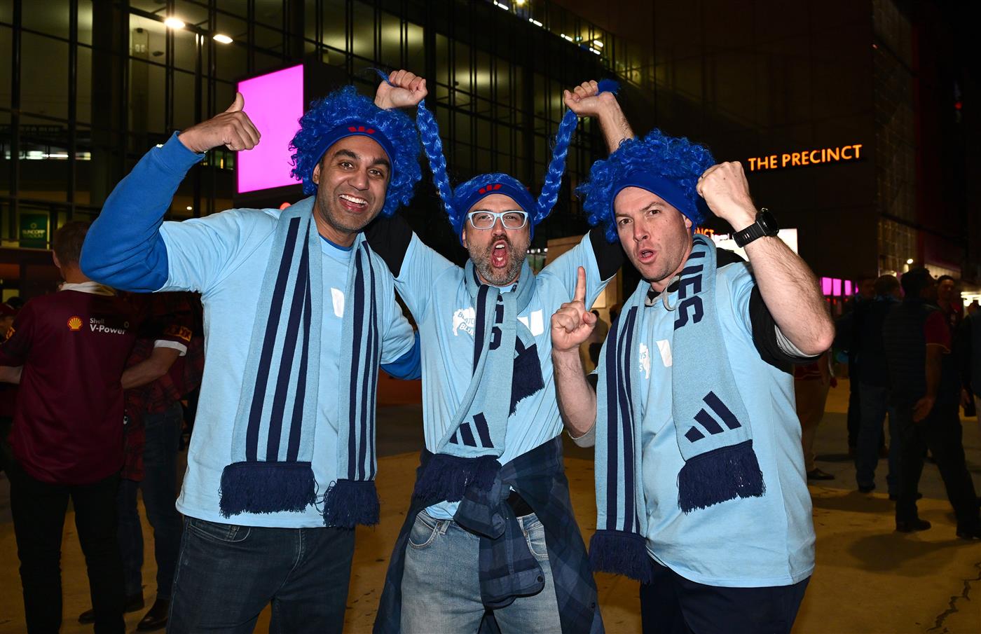 BRISBANE, AUSTRALIA - MAY 28: Blues fans show their support before game one of the Men