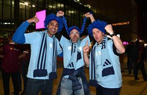 BRISBANE, AUSTRALIA - MAY 28: Blues fans show their support before game one of the Men