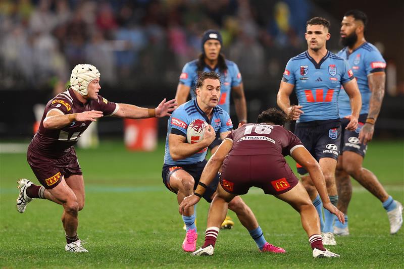 PERTH, AUSTRALIA - JUNE 18: Connor Watson of the Blues runs the ball during game two of the Men