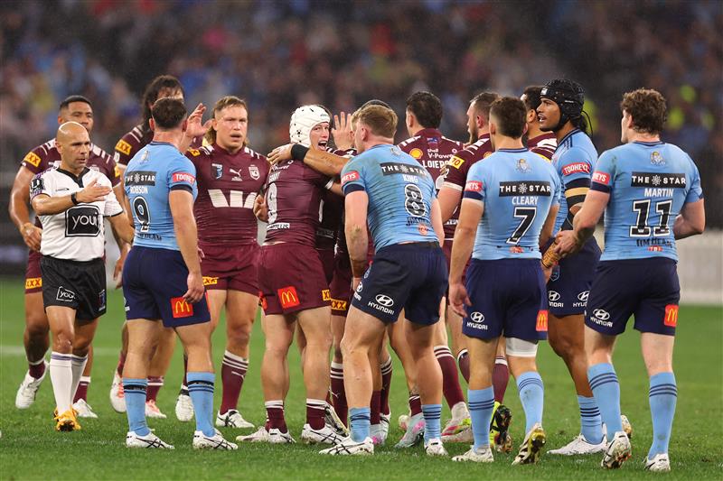 PERTH, AUSTRALIA - JUNE 18: Harry Grant of the Maroons reacts during game two of the Men