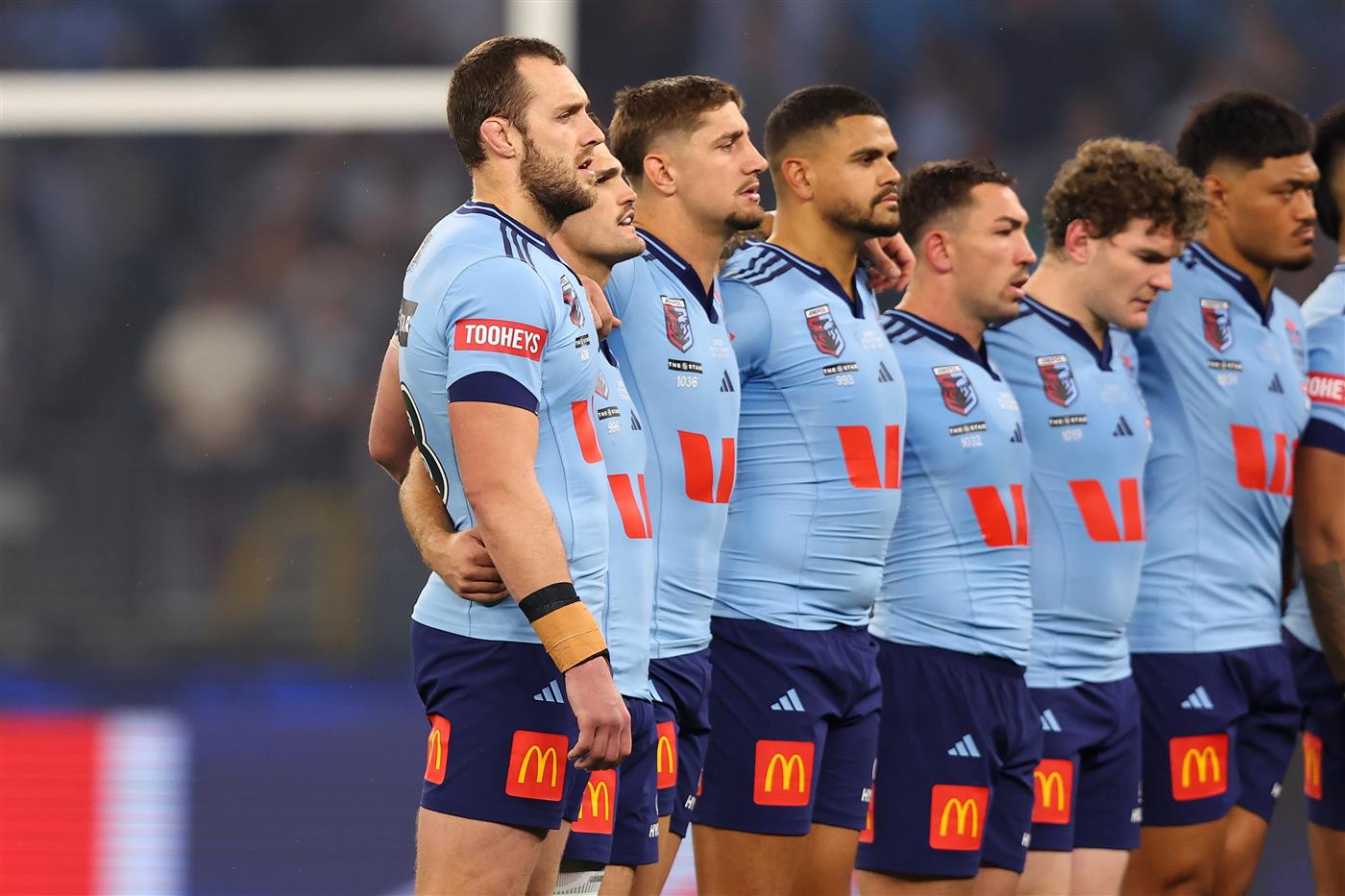 PERTH, AUSTRALIA - JUNE 18: Isaah Yeo of the Blues lines up for the national anthem ahead of game two of the Men
