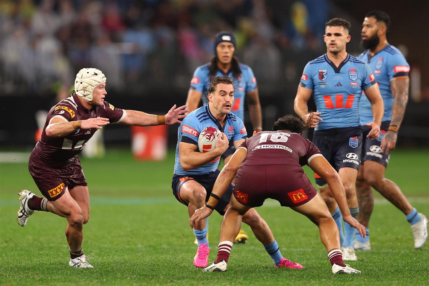 PERTH, AUSTRALIA - JUNE 18: Connor Watson of the Blues runs the ball during game two of the Men