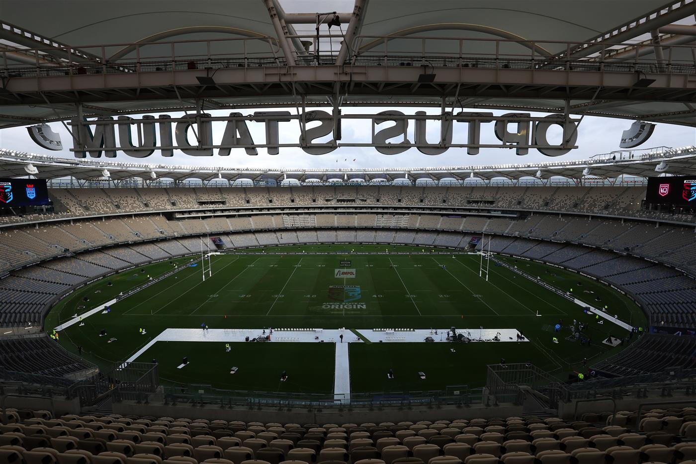 PERTH, AUSTRALIA - JUNE 18:  A general view of the stadium is pictured before game two of the Men