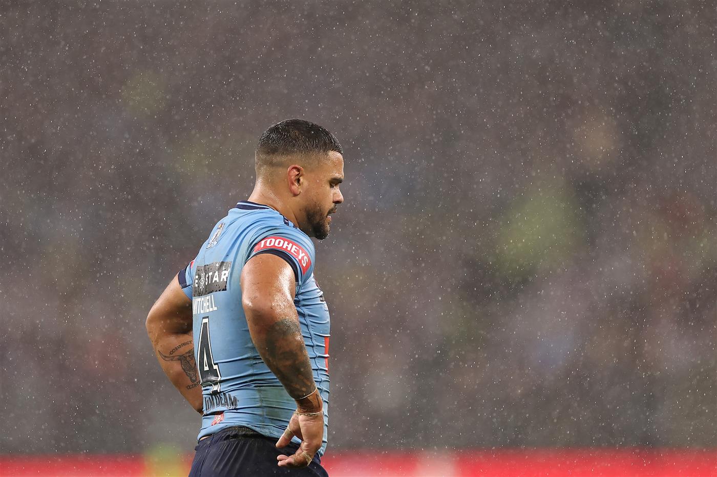 PERTH, AUSTRALIA - JUNE 18: Latrell Mitchell of the Blues reacts during game two of the Men