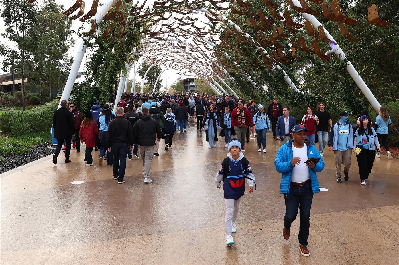 PERTH, AUSTRALIA - JUNE 18: Spectators arrive ahead of game two of the Men
