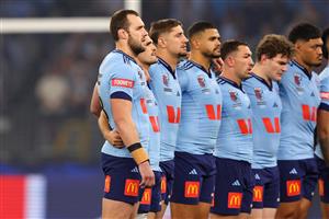 PERTH, AUSTRALIA - JUNE 18: Isaah Yeo of the Blues lines up for the national anthem ahead of game two of the Men