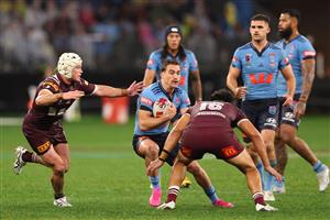 PERTH, AUSTRALIA - JUNE 18: Connor Watson of the Blues runs the ball during game two of the Men