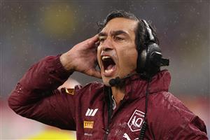 PERTH, AUSTRALIA - JUNE 18: Maroons assistant coach Johnathan Thurston reacts during game two of the Men