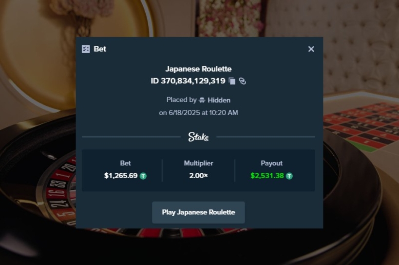 Double-Up: Quickfire Japanese Roulette Doubler Earns $2,500 at Stake