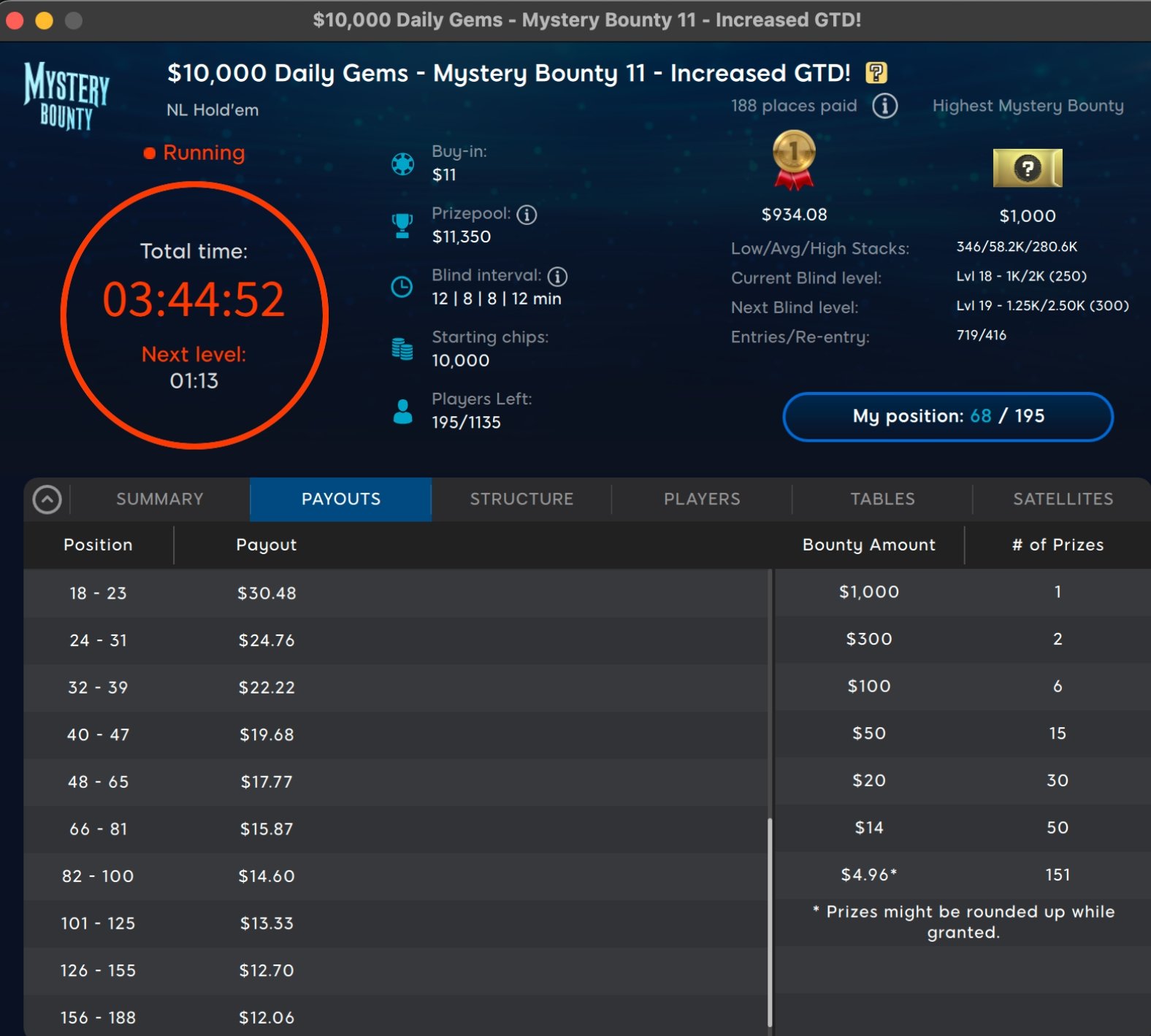 888poker tournament details
