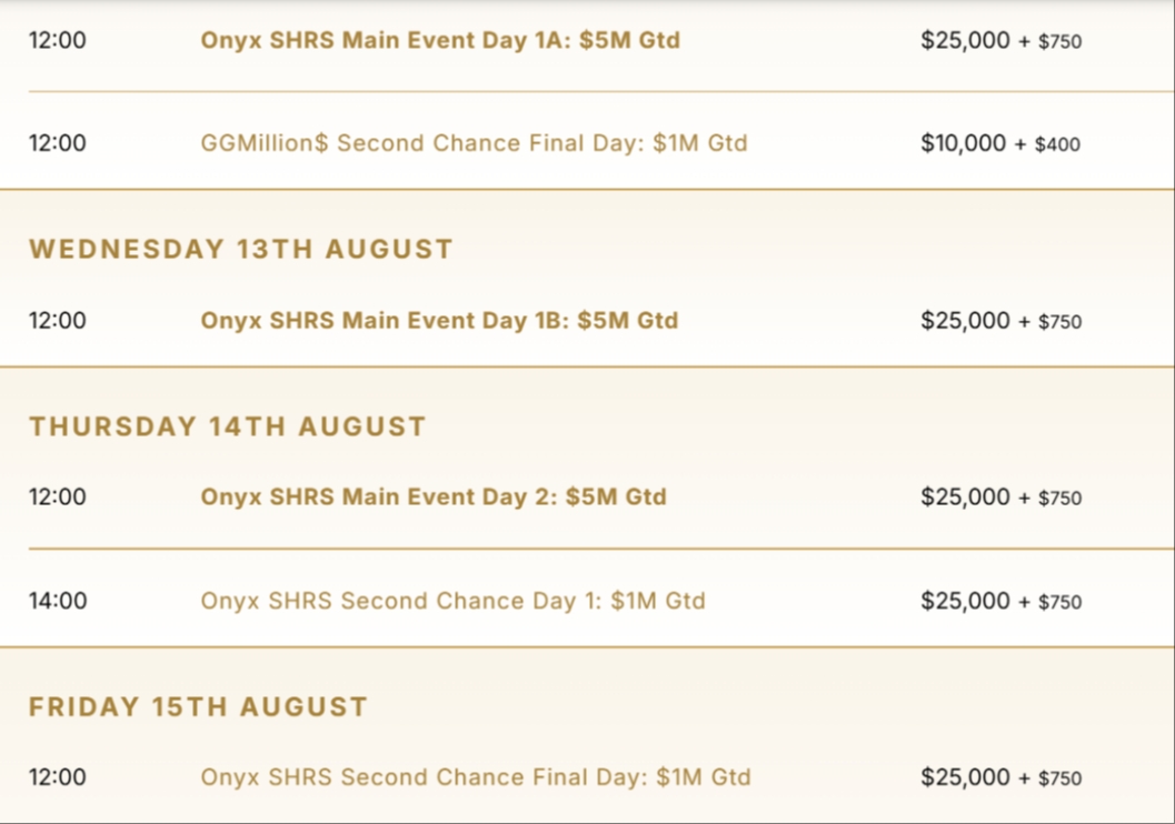 Onyx Super High Roller Series Onyx Super High Roller Series
