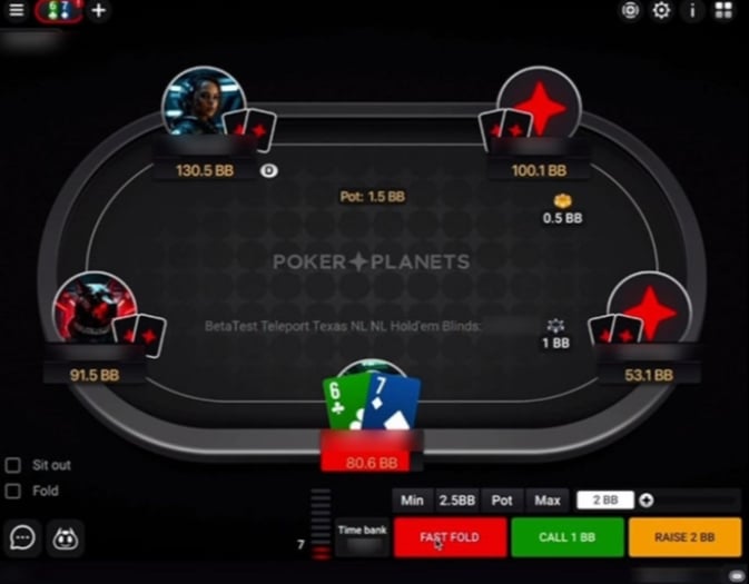 PokerPlanets Table View PokerPlanets Table View