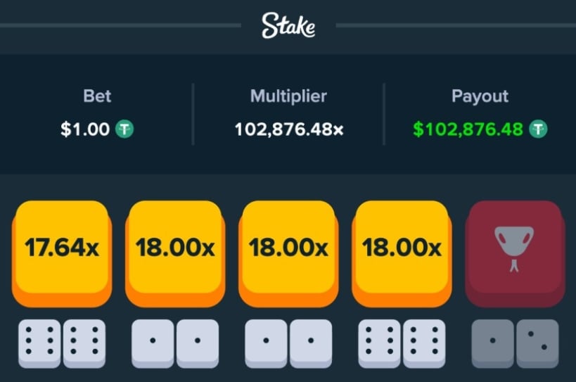 102K Stake Snake Win