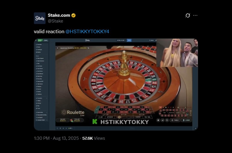 Sky Roulette Stake Stake Roulette Carnage: HSTikkyTokky Goes All In on Red for $32,400.00 ...
