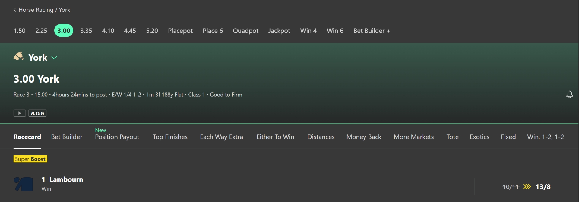Lambourn Great Voltigeur Stakes Boost bet365