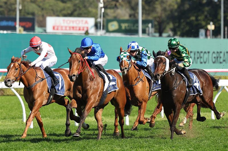 SYDNEY, AUSTRALIA - AUGUST 23: Chad Schofield riding Kerguelen win Race 4 Jersey Day Andrew Wisemantel during Sydney Racing at Royal Randwick Racecourse on August 23, 2025 in Sydney, Australia. (Photo by Jeremy Ng/Getty Images)