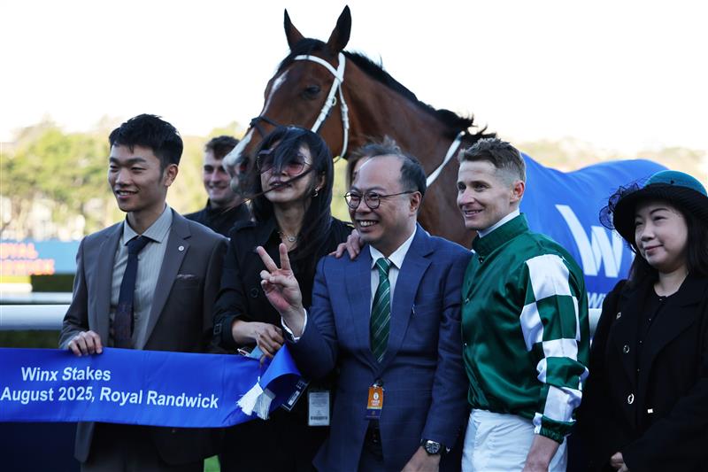 SYDNEY, AUSTRALIA - AUGUST 23: James McDonald riding  Via Sistina win Race 8 Winx Stakes during Sydney Racing at Royal Randwick Racecourse on August 23, 2025 in Sydney, Australia. (Photo by Jeremy Ng/Getty Images)