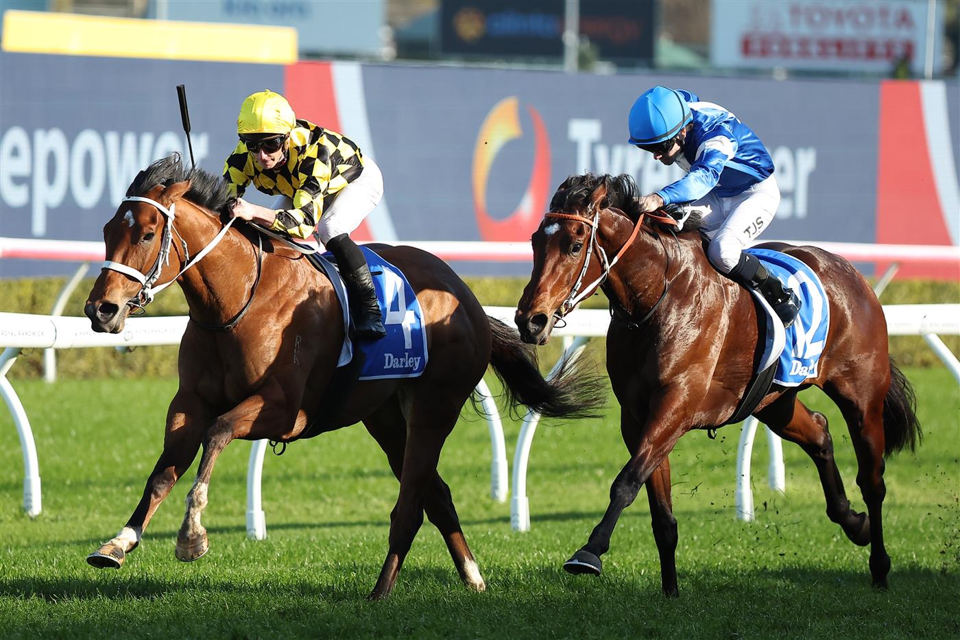 SYDNEY, AUSTRALIA - AUGUST 23: James McDonald riding Autumn Glow win Race 7 Darley Toy Show Quality during Sydney Racing at Royal Randwick Racecourse on August 23, 2025 in Sydney, Australia. (Photo by Jeremy Ng/Getty Images)