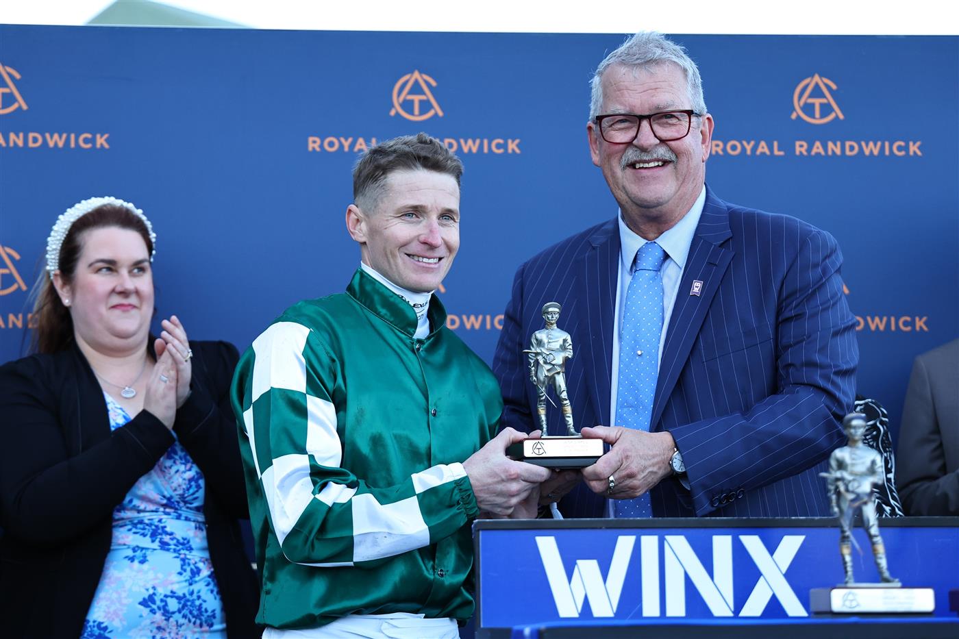 SYDNEY, AUSTRALIA - AUGUST 23: James McDonald riding  Via Sistina win Race 8 Winx Stakes during Sydney Racing at Royal Randwick Racecourse on August 23, 2025 in Sydney, Australia. (Photo by Jeremy Ng/Getty Images)