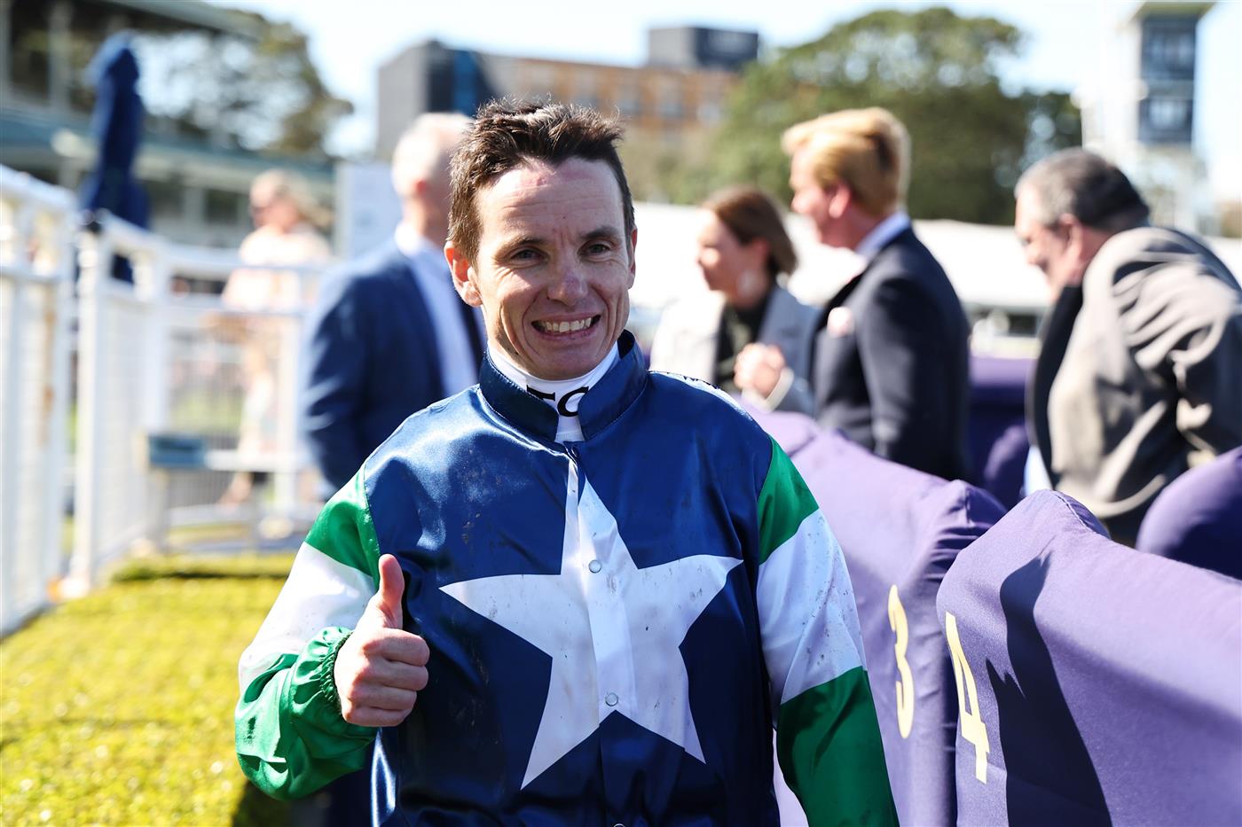 SYDNEY, AUSTRALIA - AUGUST 23: Tim Clark riding Wuddzz win Race 3 Gold Coast Turf Club Trophy during Sydney Racing at Royal Randwick Racecourse on August 23, 2025 in Sydney, Australia. (Photo by Jeremy Ng/Getty Images)