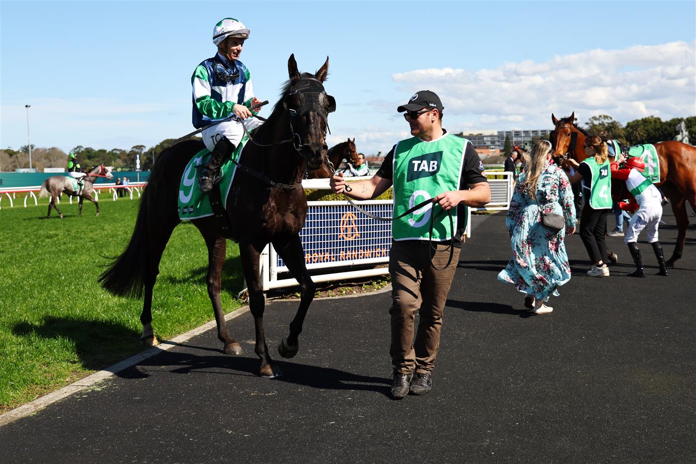 SYDNEY, AUSTRALIA - AUGUST 23: Tim Clark riding Wuddzz win Race 3 Gold Coast Turf Club Trophy during Sydney Racing at Royal Randwick Racecourse on August 23, 2025 in Sydney, Australia. (Photo by Jeremy Ng/Getty Images)