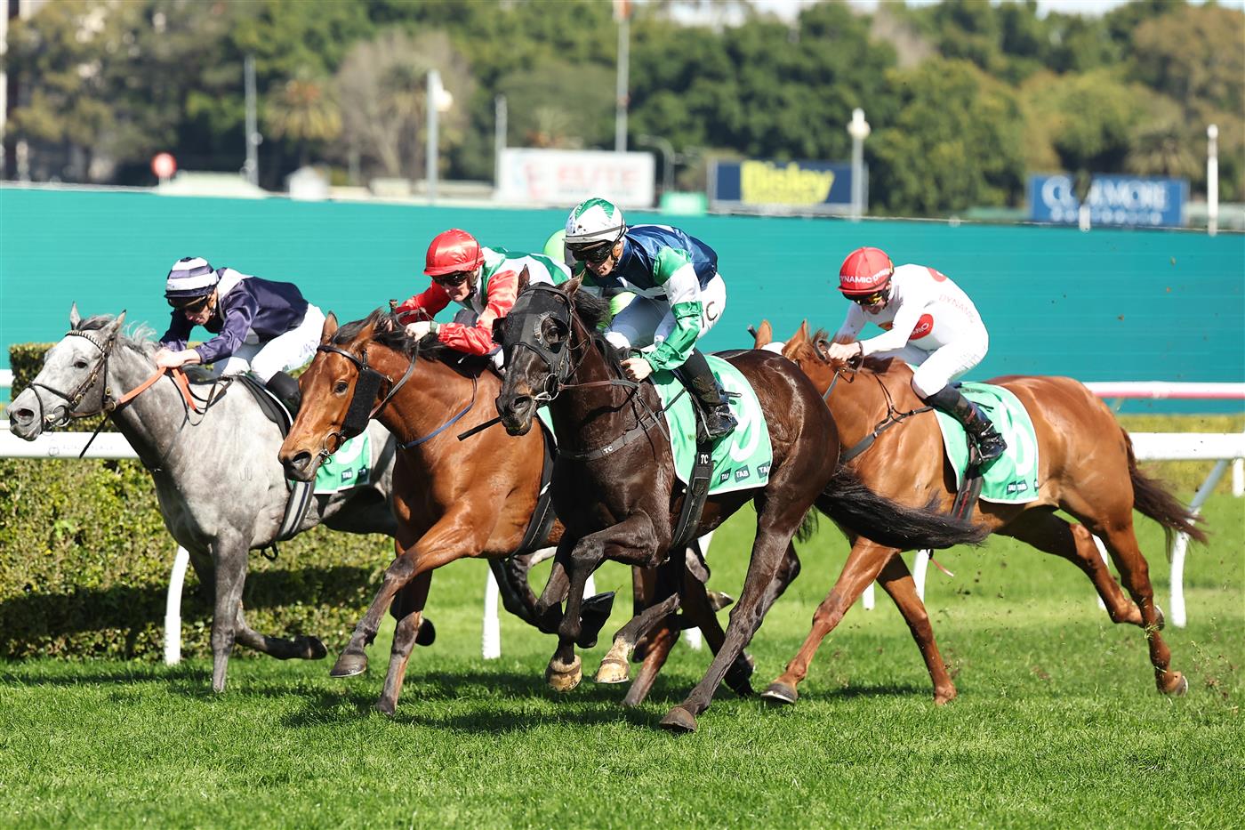 SYDNEY, AUSTRALIA - AUGUST 23: Tim Clark riding Wuddzz win Race 3 Gold Coast Turf Club Trophy during Sydney Racing at Royal Randwick Racecourse on August 23, 2025 in Sydney, Australia. (Photo by Jeremy Ng/Getty Images)