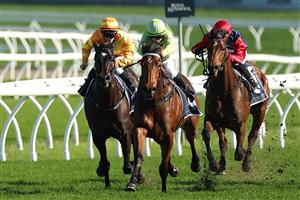 SYDNEY, AUSTRALIA - AUGUST 23: Jay Ford riding  Savvy Hallie win Race 6 Sintoro Silver Shadow Stakes during Sydney Racing at Royal Randwick Racecourse on August 23, 2025 in Sydney, Australia. (Photo by Jeremy Ng/Getty Images)