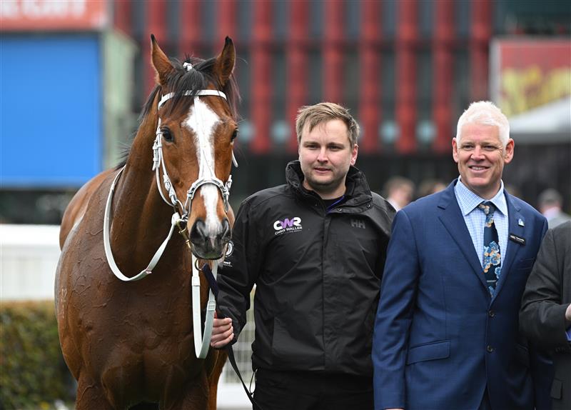 MELBOURNE, AUSTRALIA - AUGUST 30: Unlimited after winning Race 1, the Sportsbet Get On Now Handicap during Melbourne Racing at Caulfield Racecourse on August 30, 2025 in Melbourne, Australia. (Photo by Vince Caligiuri/Getty Images)