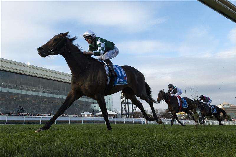 MELBOURNE, AUSTRALIA - AUGUST 30: Damian Lane riding Treasurethe Moment winning Race 9, the Stow Storage Memsie Stakes during Melbourne Racing at Caulfield Racecourse on August 30, 2025 in Melbourne, Australia. (Photo by Vince Caligiuri/Getty Images)