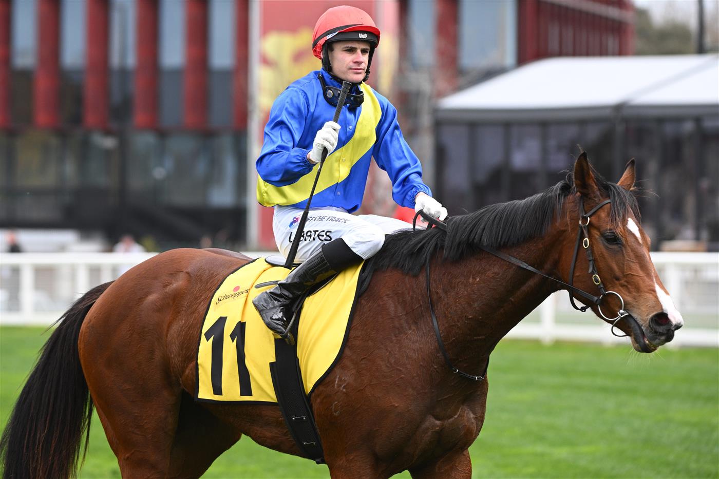 MELBOURNE, AUSTRALIA - AUGUST 30: Logan Bates riding Keep Your Cool after winning Race 3, the Schweppes Handicap during Melbourne Racing at Caulfield Racecourse on August 30, 2025 in Melbourne, Australia. (Photo by Vince Caligiuri/Getty Images)