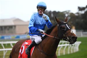 MELBOURNE, AUSTRALIA - AUGUST 30: Mark Zahra riding Tropicus winning Race 7, the The Henley Homes Heath 1100  during Melbourne Racing at Caulfield Racecourse on August 30, 2025 in Melbourne, Australia. (Photo by Vince Caligiuri/Getty Images)