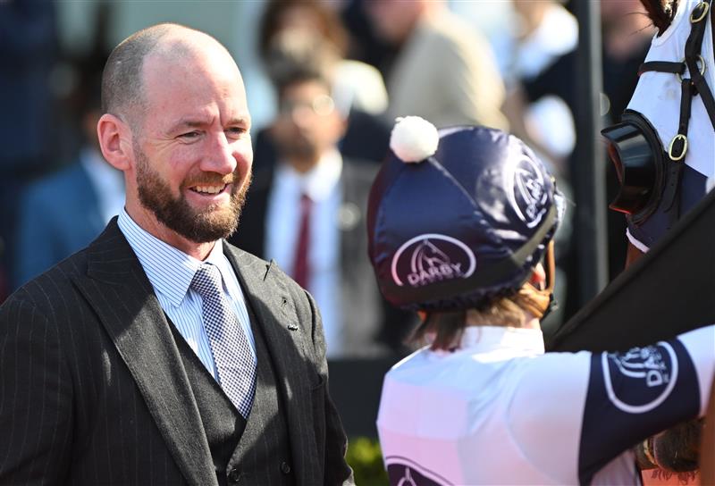 MELBOURNE, AUSTRALIA - SEPTEMBER 06: Trainer Ciaron Maher after Rise To It won Race 4, the Rexel Electrical Supplies Handicap during Melbourne Racing at Moonee Valley Racecourse on September 06, 2025 in Melbourne, Australia. (Photo by Vince Caligiuri/Getty Images)