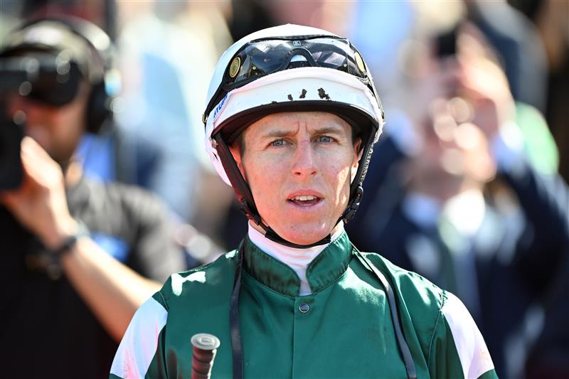 MELBOURNE, AUSTRALIA - SEPTEMBER 06: Damian Lane riding Angel Capital after winning Race 5, the Orbit Logistics Chautauqua Stakes during Melbourne Racing at Moonee Valley Racecourse on September 06, 2025 in Melbourne, Australia. (Photo by Vince Caligiuri/Getty Images)