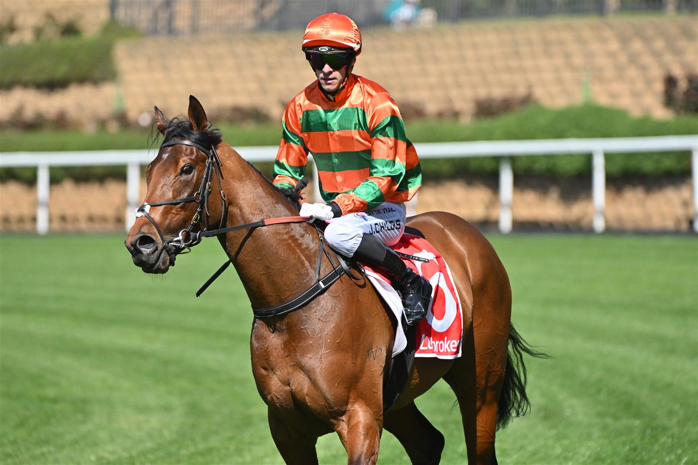MELBOURNE, AUSTRALIA - SEPTEMBER 06: Jordan Childs riding Miewa after winning Race 1, the Ladbrokes Top 2/3/4 Betting Handicap during Melbourne Racing at Moonee Valley Racecourse on September 06, 2025 in Melbourne, Australia. (Photo by Vince Caligiuri/Getty Images)