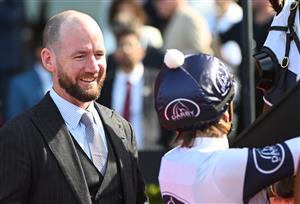 MELBOURNE, AUSTRALIA - SEPTEMBER 06: Trainer Ciaron Maher after Rise To It won Race 4, the Rexel Electrical Supplies Handicap during Melbourne Racing at Moonee Valley Racecourse on September 06, 2025 in Melbourne, Australia. (Photo by Vince Caligiuri/Getty Images)