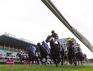 MELBOURNE, AUSTRALIA - SEPTEMBER 06: Ben Allen riding Baraqiel defeats Craig Williams riding Alabama Lass and Harry Coffey riding Arabian Summer (r) in Race 9, the Charter Keck Cramer Moir Stakes  during Melbourne Racing at Moonee Valley Racecourse on September 06, 2025 in Melbourne, Australia. (Photo by Vince Caligiuri/Getty Images)