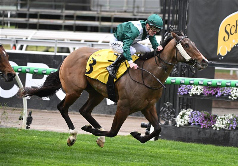 MELBOURNE, AUSTRALIA - SEPTEMBER 13: Mark Zahra riding Legacy Bound winning Race 2, the Schweppes Poseidon Stakes during Melbourne Racing at Flemington Racecourse on September 13, 2025 in Melbourne, Australia. (Photo by Vince Caligiuri/Getty Images)