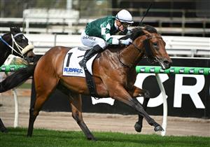 MELBOURNE, AUSTRALIA - SEPTEMBER 13: Mark Zahra riding Vinrock winning Race 3, the Rubaroc Exford Plate during Melbourne Racing at Flemington Racecourse on September 13, 2025 in Melbourne, Australia. (Photo by Vince Caligiuri/Getty Images)