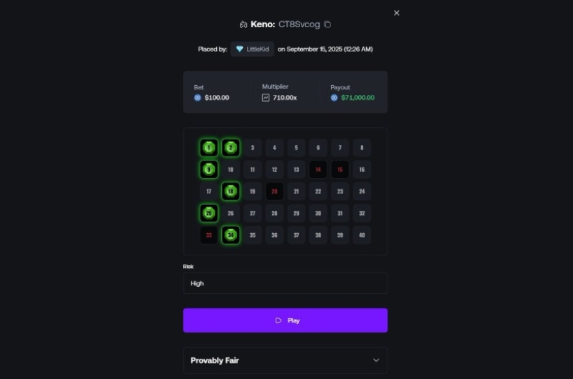 LittleKid Crushes Keno