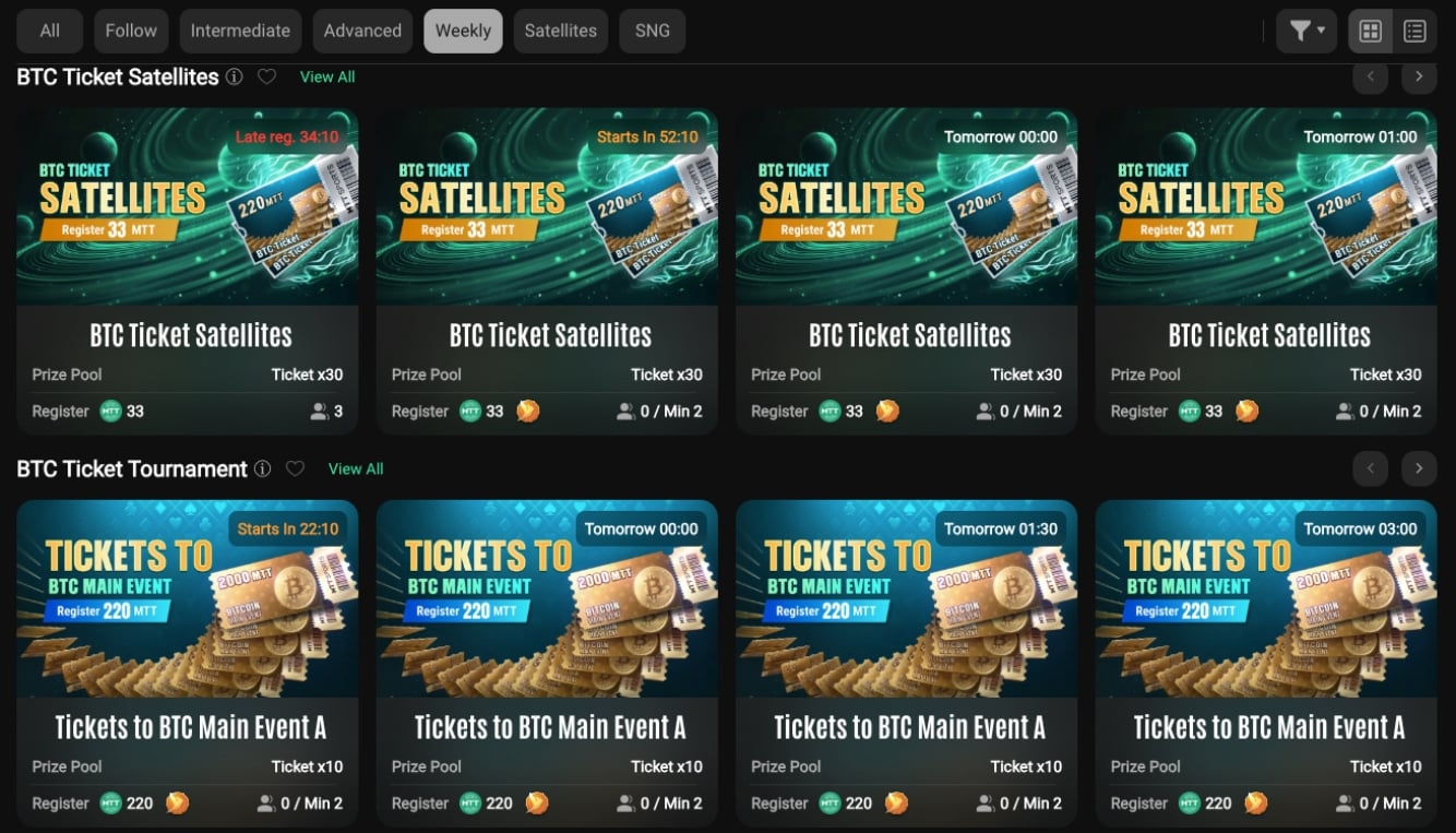 MTT Sports BTC tournaments MTT Sports BTC tournaments