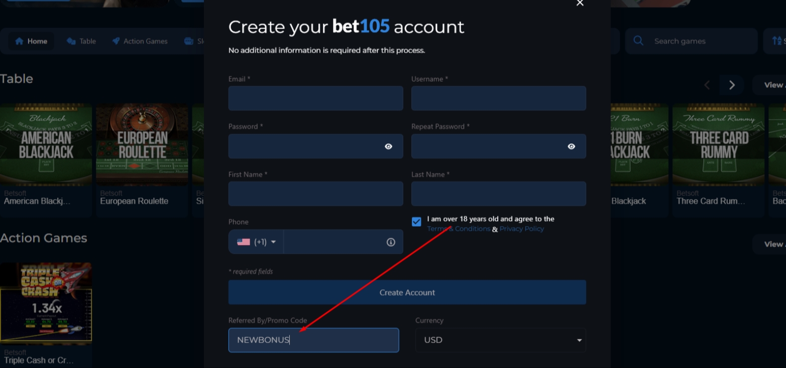 Bet105 프로모션 코드 Bet105 Promo Code
